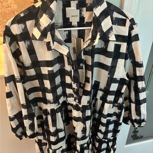 Anthropologie Black and White Checkered Dress
